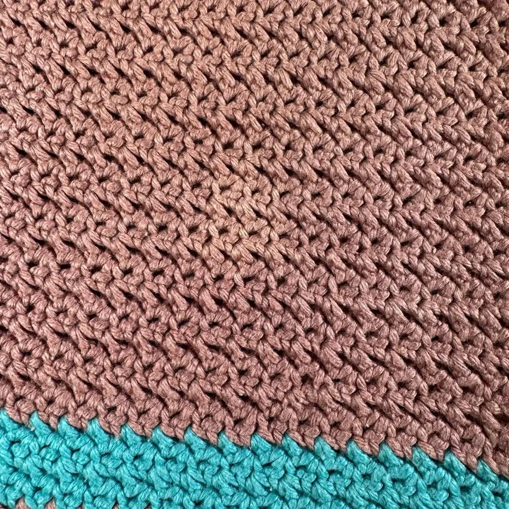 Handmade Crochet Striped Car Seat/Stroller/Pet Blanket 18.5 x 20.5  See NOTE